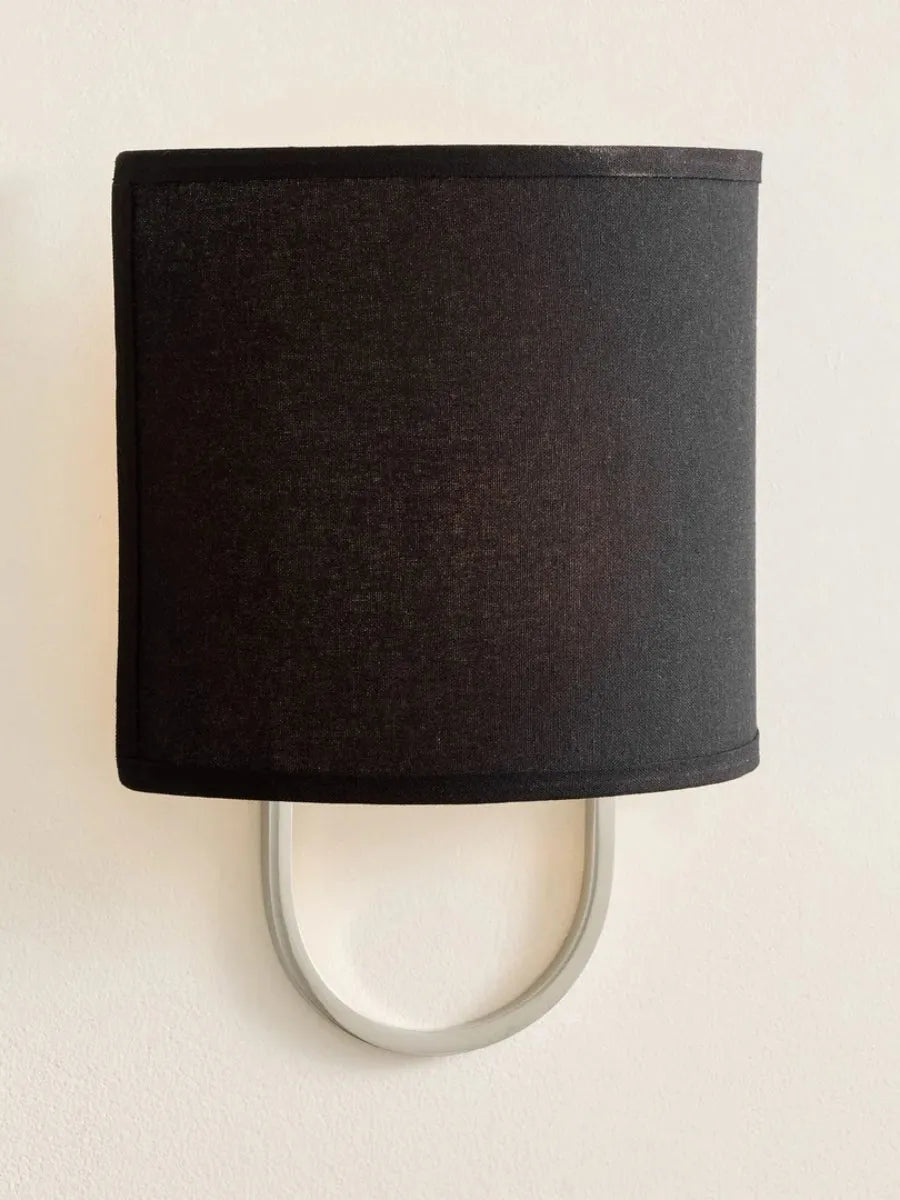 Fabric Drum Brass Frame Wall Light