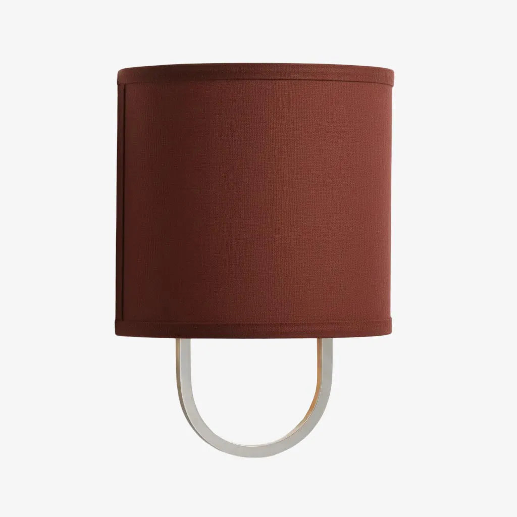 Fabric Drum Brass Frame Wall Light