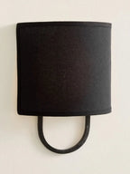 Fabric Drum Brass Frame Wall Light