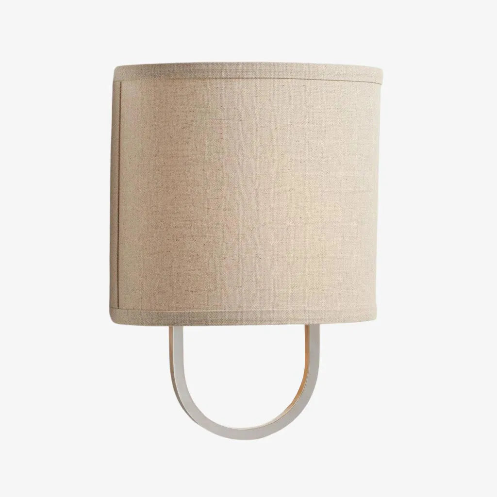 Fabric Drum Brass Frame Wall Light