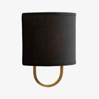 Fabric Drum Brass Frame Wall Light
