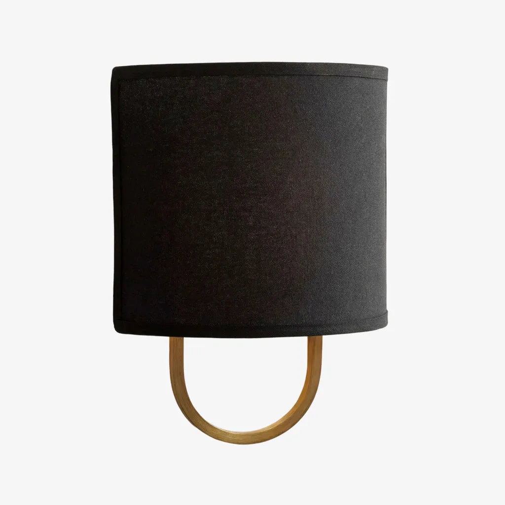 Fabric Drum Brass Frame Wall Light