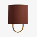 Fabric Drum Brass Frame Wall Light