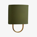 Fabric Drum Brass Frame Wall Light