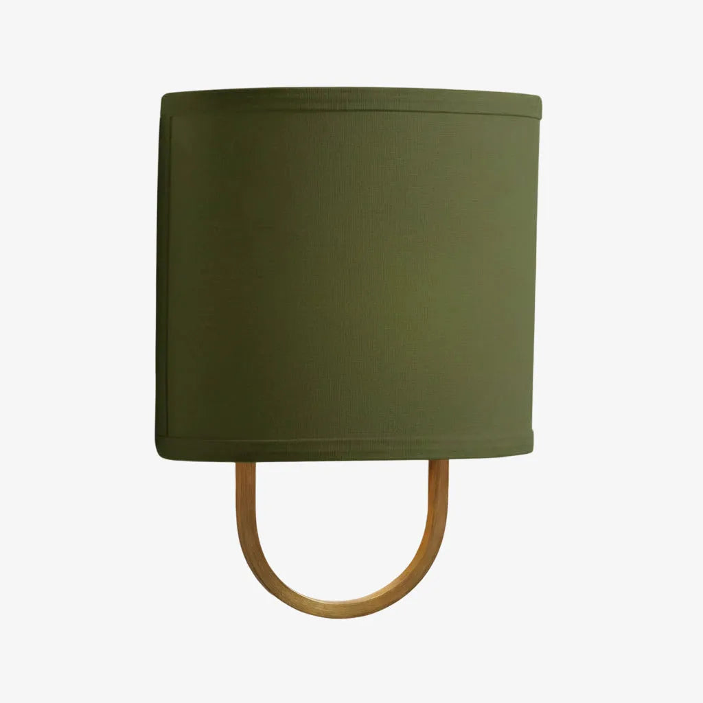 Fabric Drum Brass Frame Wall Light
