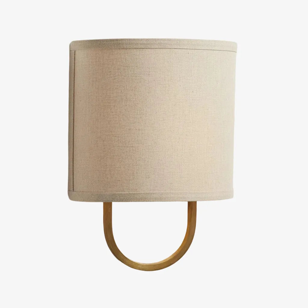 Fabric Drum Brass Frame Wall Light