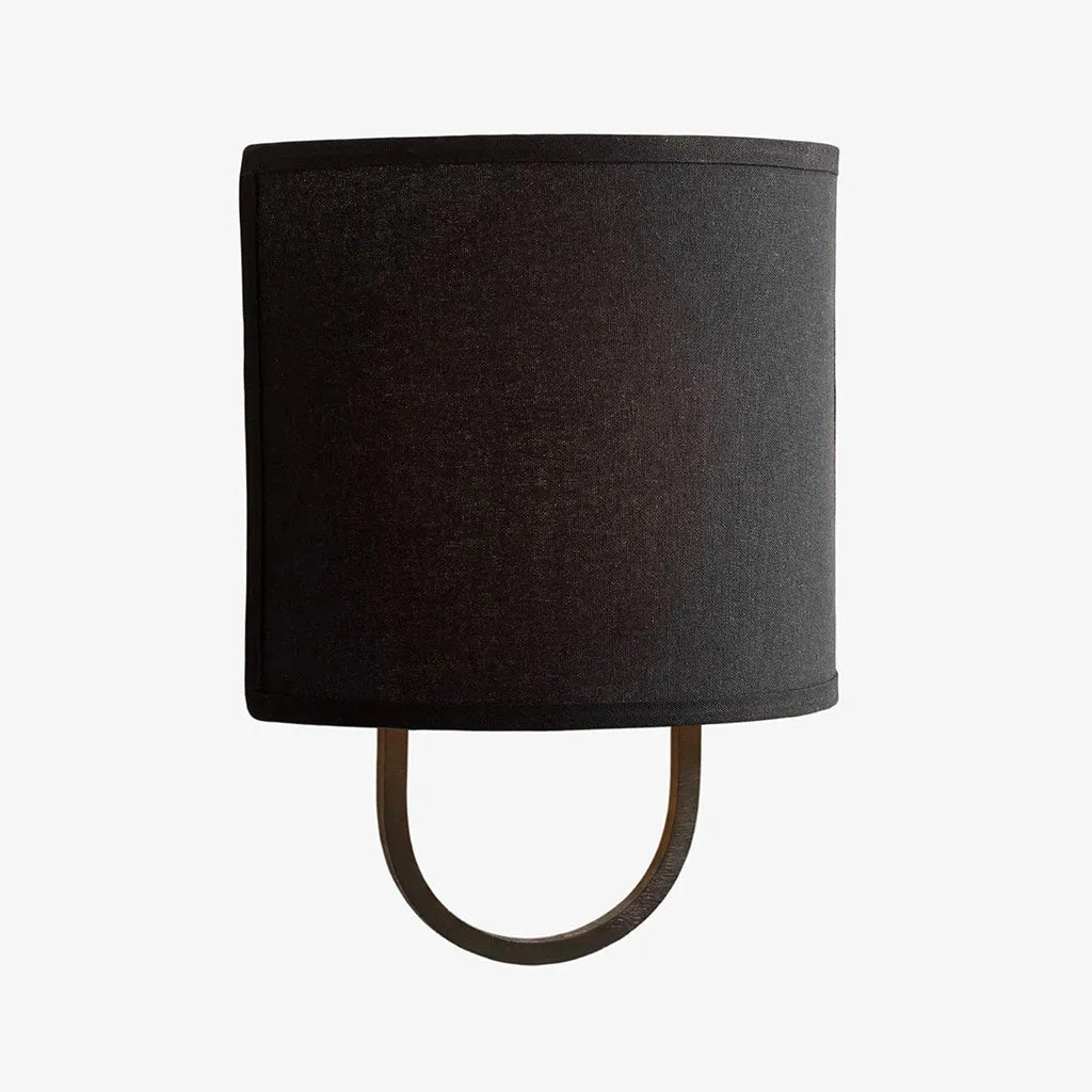 Fabric Drum Brass Frame Wall Light