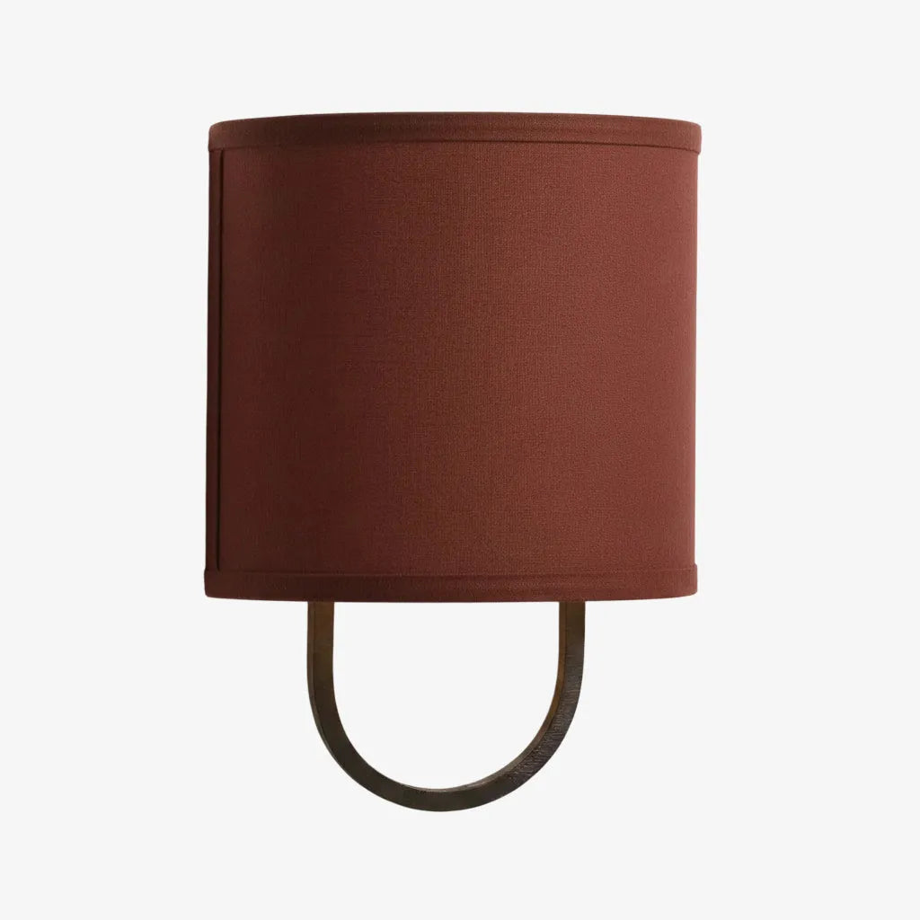 Fabric Drum Brass Frame Wall Light