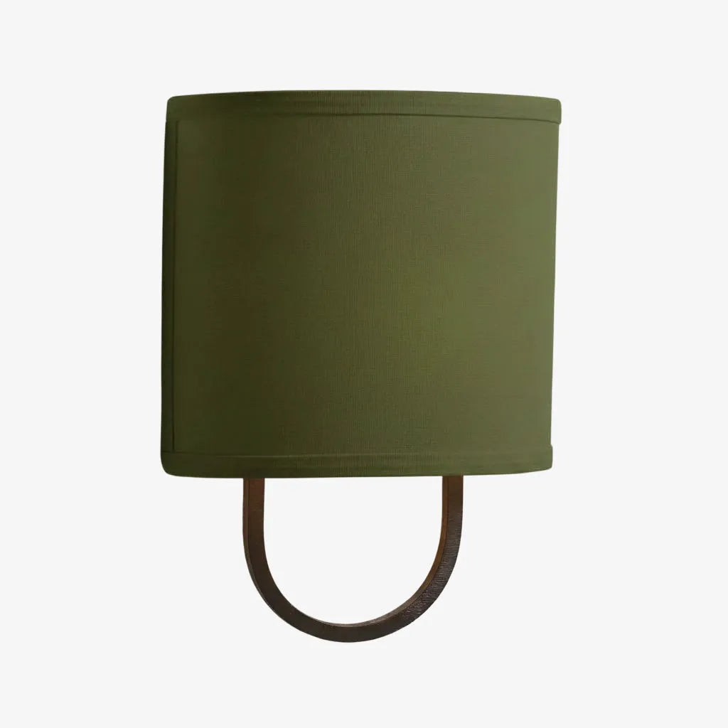 Fabric Drum Brass Frame Wall Light