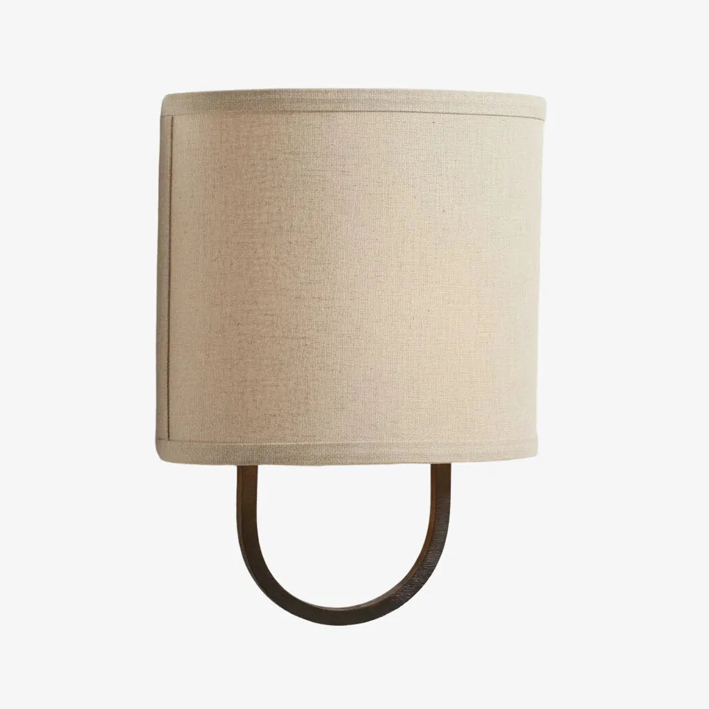 Fabric Drum Brass Frame Wall Light