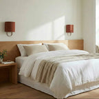 Fabric Drum Brass Frame Wall Light