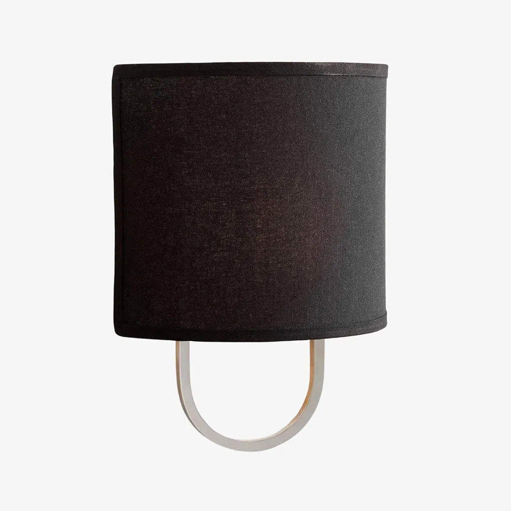 Fabric Drum Brass Frame Wall Light
