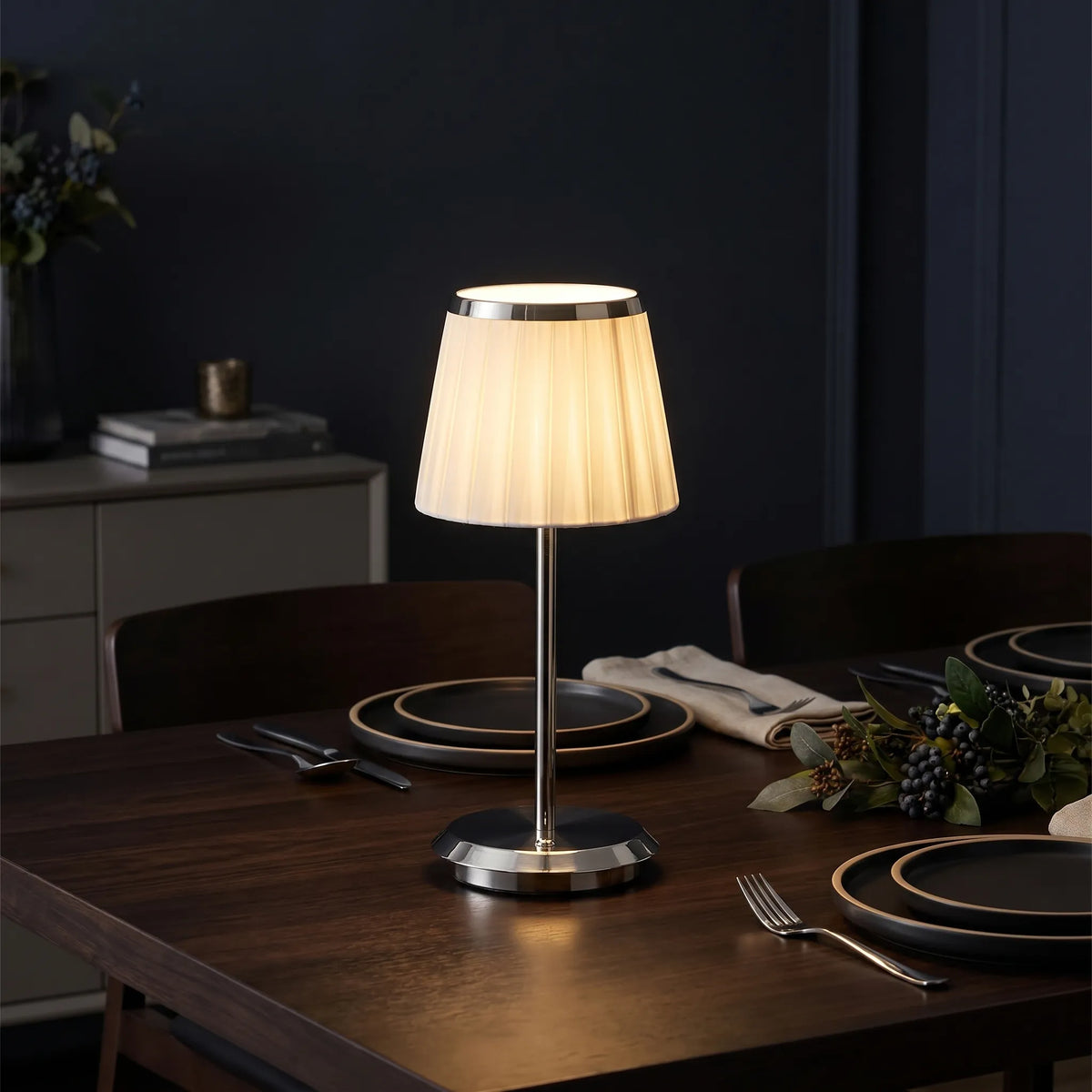 Fabric Shade Cordless Table Lamp