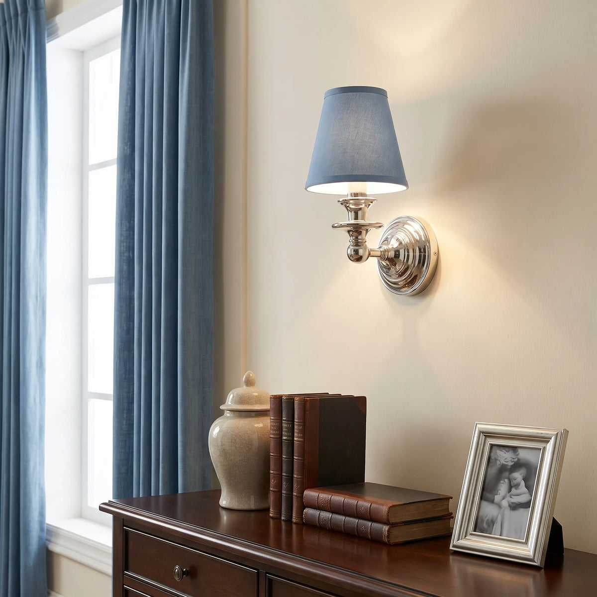 Farmhouse Fabric Drum Wall Light
