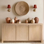 Farmhouse Fabric Drum Wall Light