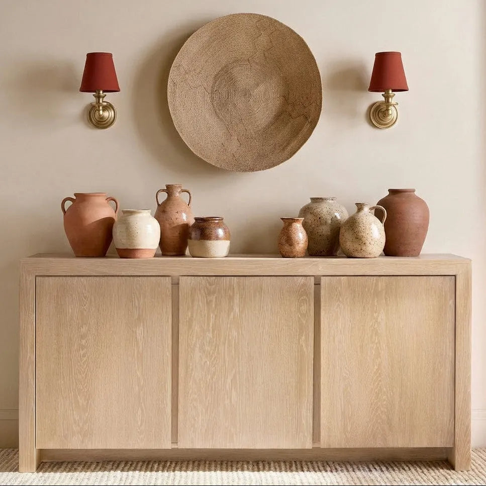Farmhouse Fabric Drum Wall Light