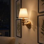 Farmhouse Fabric Drum Wall Light