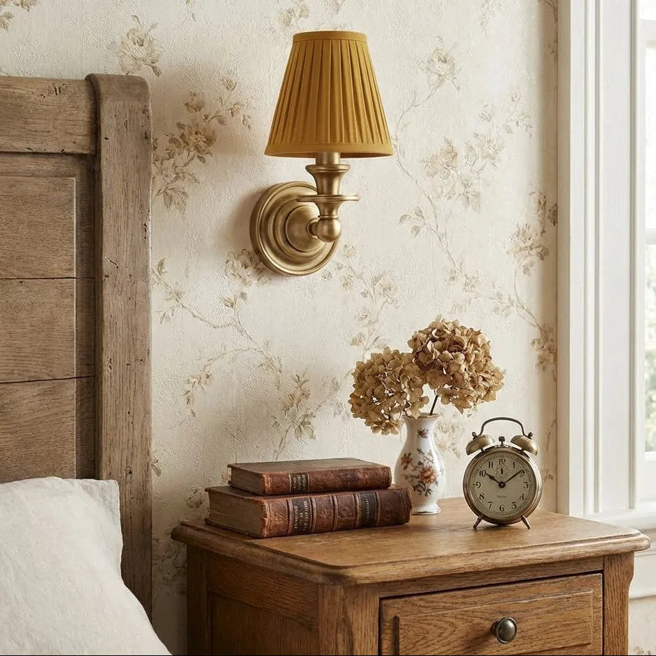 Farmhouse Fabric Drum Wall Light