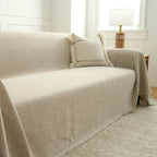Faux Linen Latte Sofa Cover