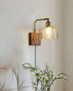 Fish Scale Glass Plug-In Wall Light