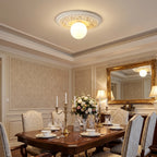 Floral Relief Globe Ceiling Light
