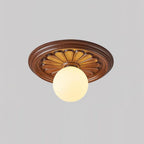 Floral Relief Globe Ceiling Light