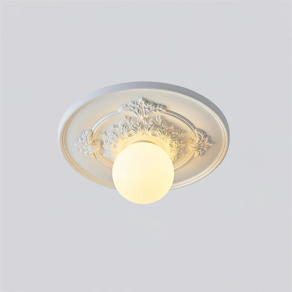 Floral Relief Globe Ceiling Light