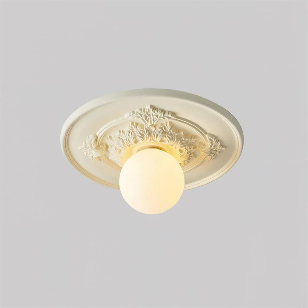 Floral Relief Globe Ceiling Light