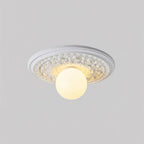 Floral Relief Globe Ceiling Light