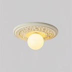 Floral Relief Globe Ceiling Light