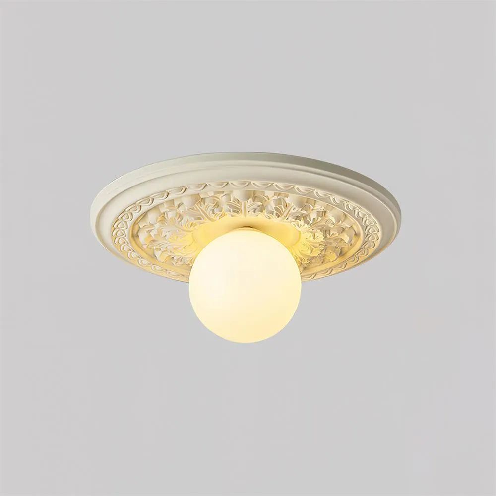 Floral Relief Globe Ceiling Light