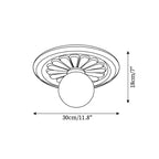 Floral Relief Globe Ceiling Light