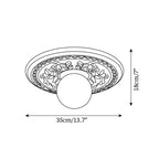 Floral Relief Globe Ceiling Light