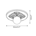 Floral Relief Globe Ceiling Light