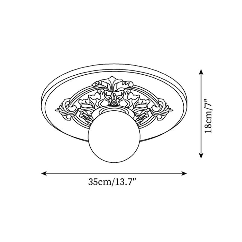 Floral Relief Globe Ceiling Light