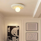 Floral Relief Globe Ceiling Light
