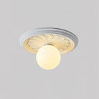 Floral Relief Globe Ceiling Light