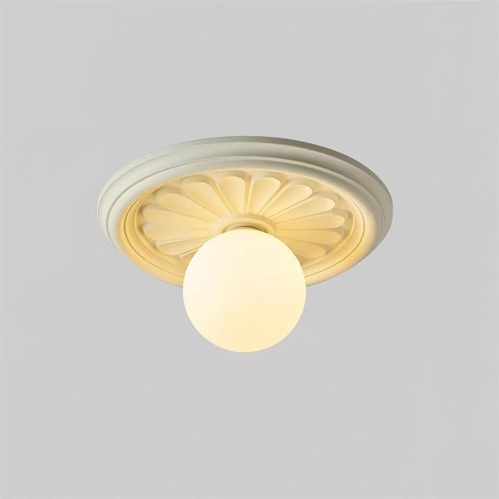 Floral Relief Globe Ceiling Light