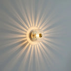 Fluted Glass Sunburst Wall Light