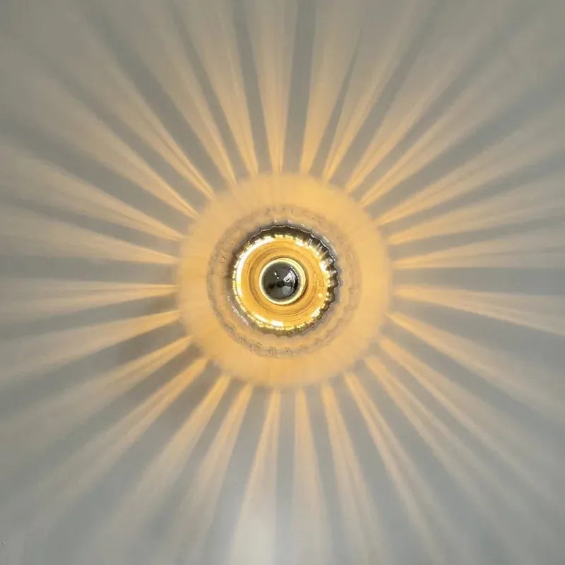 Fluted Glass Sunburst Wall Light