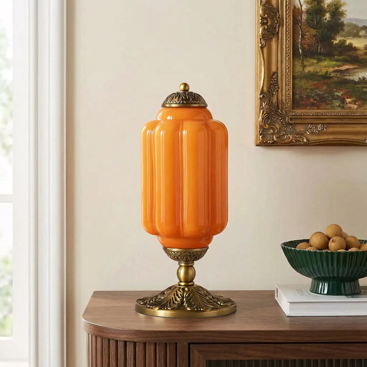 French Retro Petal Glass Lamp