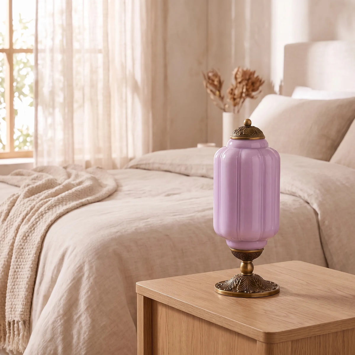 French Retro Petal Glass Lamp