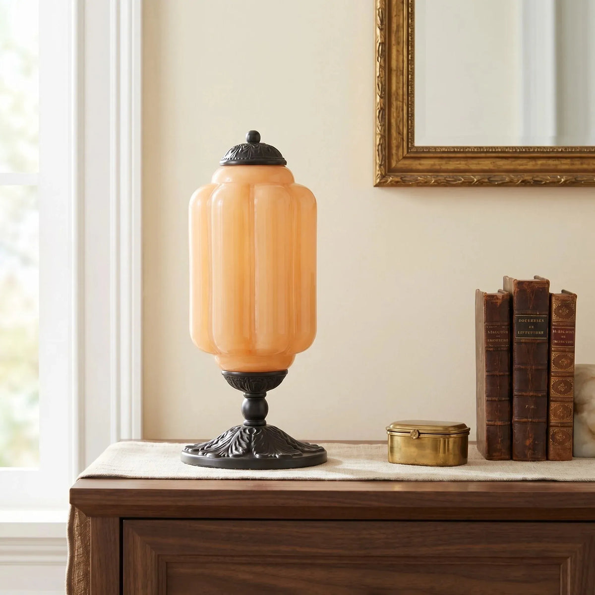 French Retro Petal Glass Lamp
