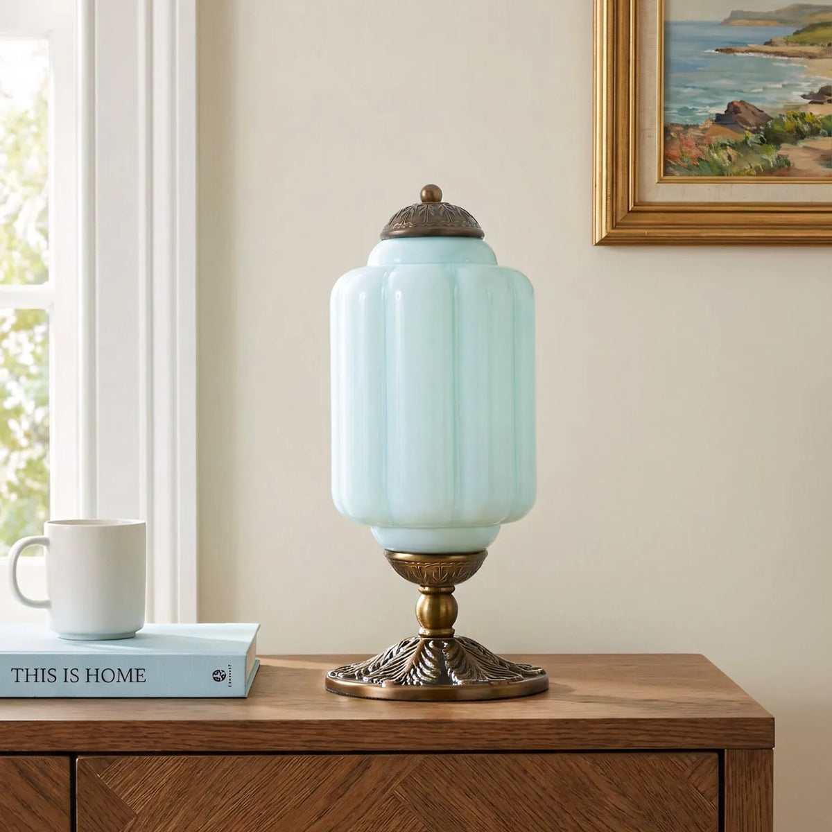 French Retro Petal Glass Lamp