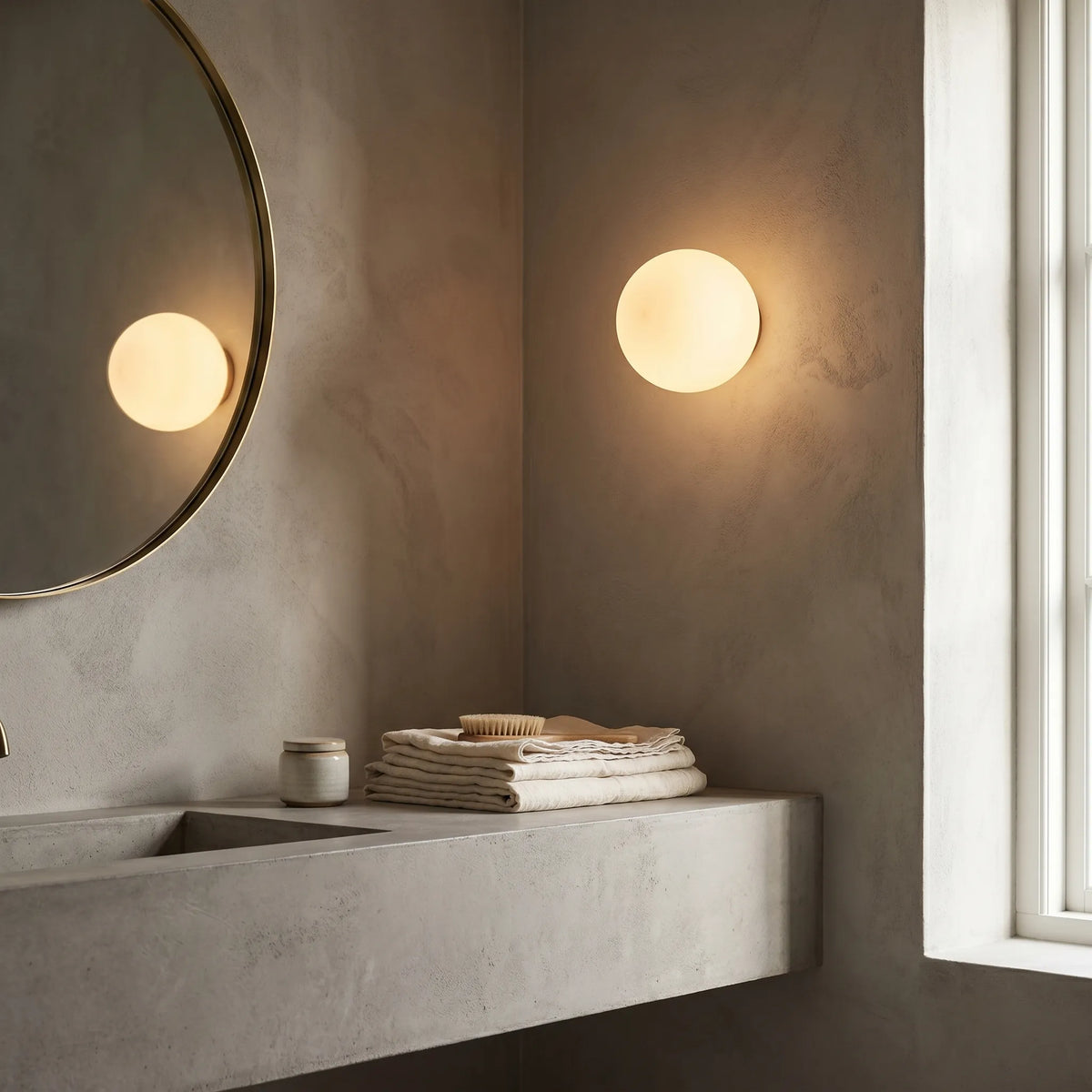 Frosted Glass Dome Wall Light