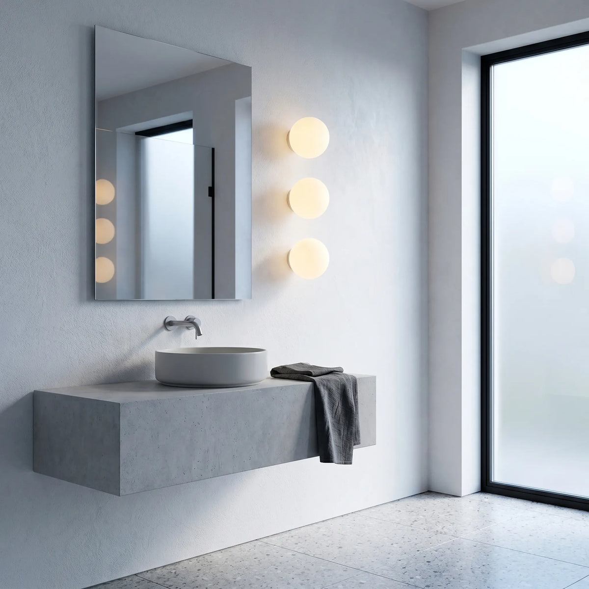 Frosted Glass Dome Wall Light