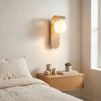 Frosted Globe Curved Arm Wall Light