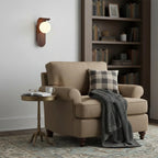Frosted Globe Curved Arm Wall Light