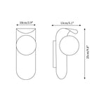 Frosted Globe Curved Arm Wall Light
