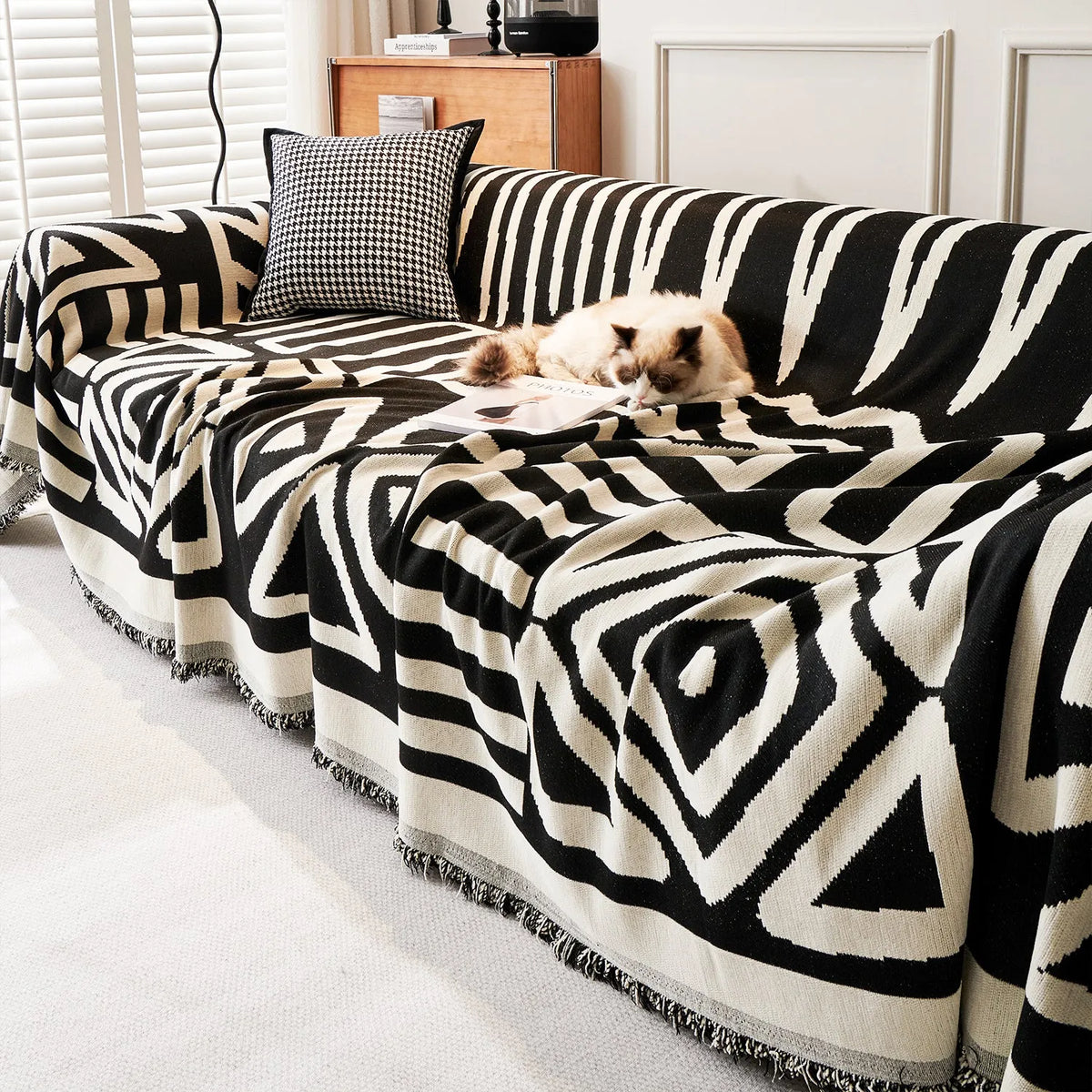 Geometric Boho Chenille Sofa Cover